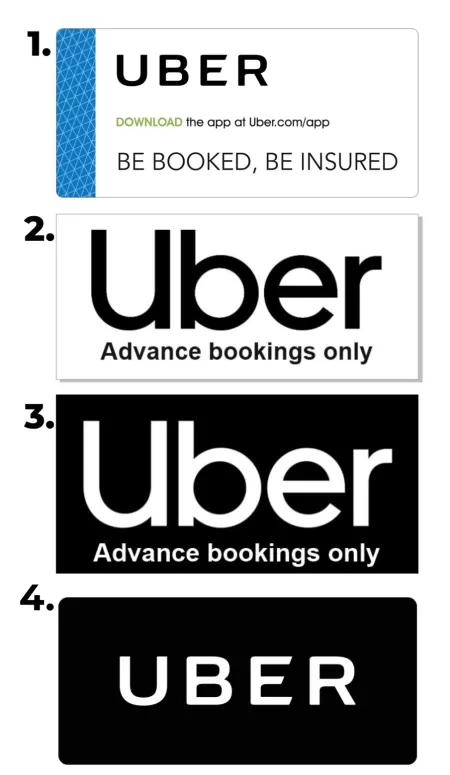 Uber Magnetic Car or Taxi Door Sign (single) 45x21cm