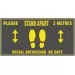 Social distance floor sticker rectangle